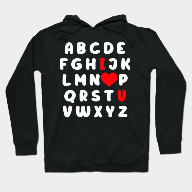 ABC Alphabet I Love You English Teacher Valentines Day Hoodie by jadolomadolo